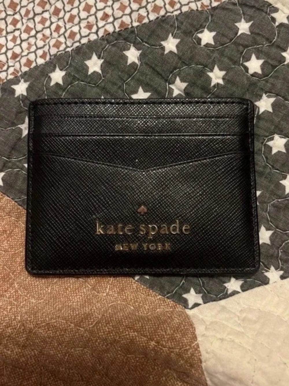 kate spade Black Saffiano Leather Card & Key Holder